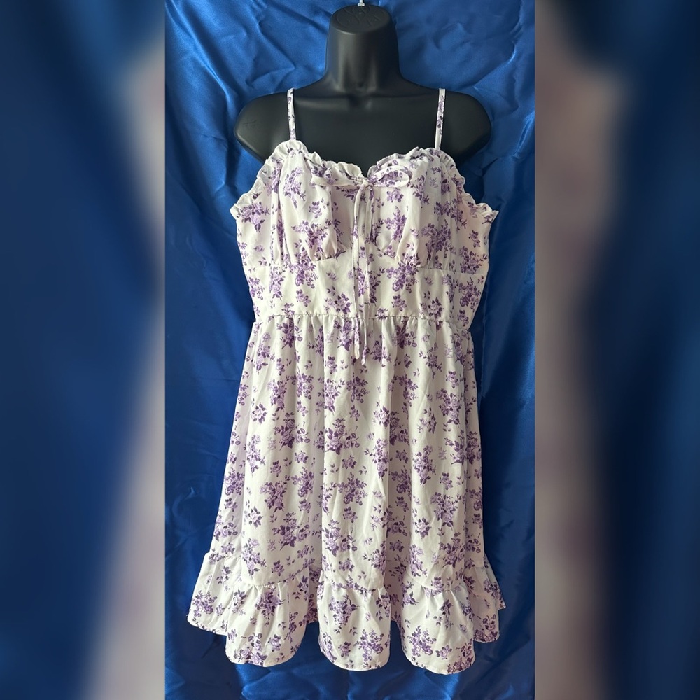 NWOT SHEIN White/Purple Dress
